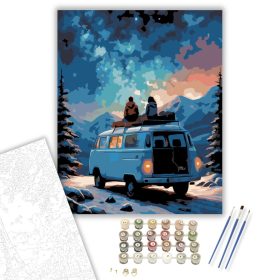 Csillagos Égbolt Alatt Ülő Pár - számfestő készlet - Számfestő.hu - 40×50cm - keret nélkül