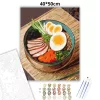 Gőzölgő Ramen Tál Színes Feltétekkel - számfestő készlet - Számfestő.hu - 40×50cm - Keretre feszítve