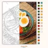 Gőzölgő Ramen Tál Színes Feltétekkel - számfestő készlet - Számfestő.hu - 40×50cm - Keret nélkül