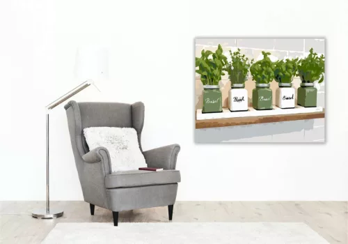 Fűszernövények Kerámia Edényekben - számfestő készlet - Számfestő.hu - 40×50cm - Keret nélkül