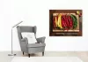 Színes Chili Paprikák Rusztikus Vágódeszkán - számfestő készlet - Számfestő.hu - 60×70cm - keret nélkül