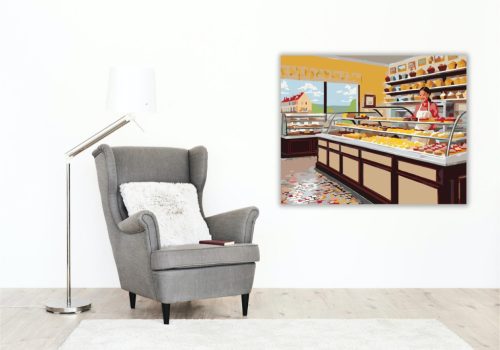 Falatnyi Finomságok a Falu Pékségében - számfestő készlet - Számfestő.hu - 40×50cm - keret nélkül