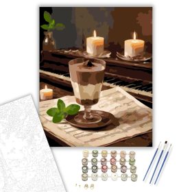 Csokoládé Mousse Gyertyafényben - számfestő készlet - Számfestő.hu - 40×50cm - keret nélkül