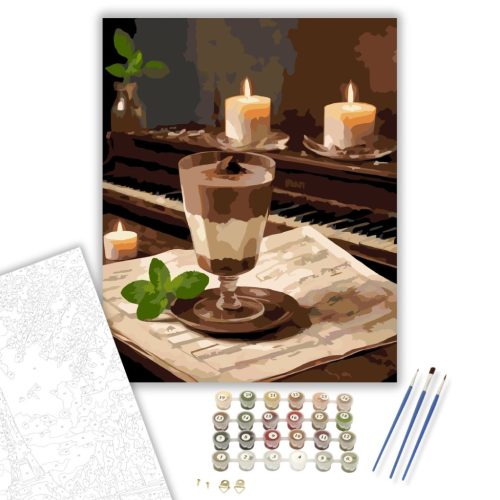 Csokoládé Mousse Gyertyafényben - számfestő készlet - Számfestő.hu - 50×60cm - keret nélkül