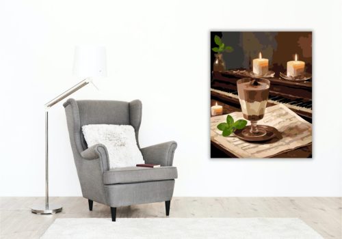 Csokoládé Mousse Gyertyafényben - számfestő készlet - Számfestő.hu - 50×60cm - keretre feszítve