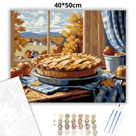 Almás Pite Őszi Hangulatban - számfestő készlet - Számfestő.hu - 40×50cm - Keret nélkül