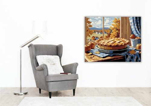 Almás Pite Őszi Hangulatban - számfestő készlet - Számfestő.hu - 40×50cm - keret nélkül