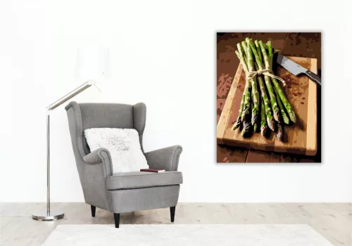 Friss Spárga Kötésben - számfestő készlet - Számfestő.hu - 40×50cm - keretre feszítve