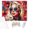 Pop Art Stílusú Énekesnő Portré - számfestő készlet - Számfestő.hu - 40×50cm - keret nélkül