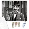 Charlie Chaplin Portré - számfestő készlet - Számfestő.hu - 40×50cm - keret nélkül