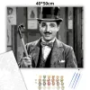Charlie Chaplin Portré - számfestő készlet - Számfestő.hu - 40×50cm - Keret nélkül