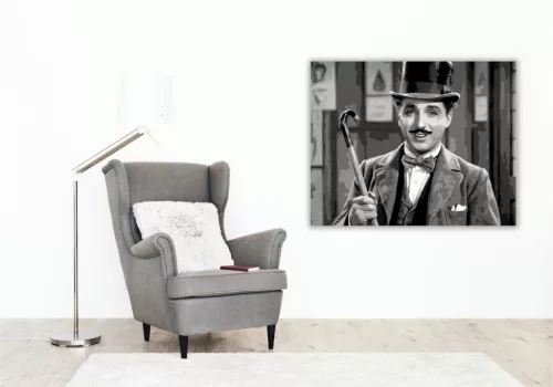 Charlie Chaplin Portré - számfestő készlet - Számfestő.hu - 80×100cm - keretre feszítve