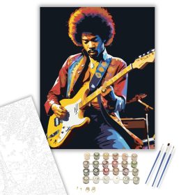 Legendás Gitáros Portré - számfestő készlet - Számfestő.hu - 40×50cm - keret nélkül