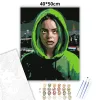 Billie Eilish Portré - számfestő készlet - Számfestő.hu - 40×50cm - Keret nélkül