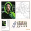 Billie Eilish Portré - számfestő készlet - Számfestő.hu - 40×50cm - Keret nélkül