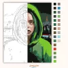 Billie Eilish Portré - számfestő készlet - Számfestő.hu - 40×50cm - Keret nélkül