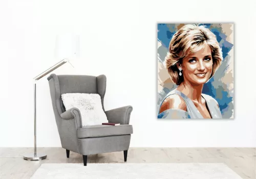 Diana Hercegnő Portré - számfestő készlet - Számfestő.hu - 80×100cm - keretre feszítve