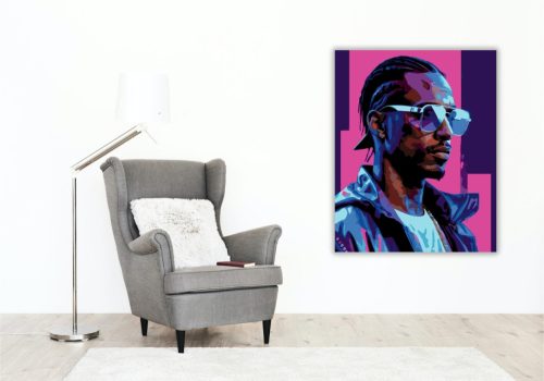 Futuristic Zenész Portré - számfestő készlet - Számfestő.hu - 60×70cm - keretre feszítve