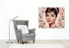 Audrey Hepburn Portré - számfestő készlet - Számfestő.hu - 40×50cm - keretre feszítve