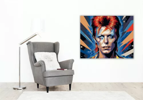 David Bowie Ziggy Stardust Portré - számfestő készlet - Számfestő.hu - 40×50cm - keretre feszítve