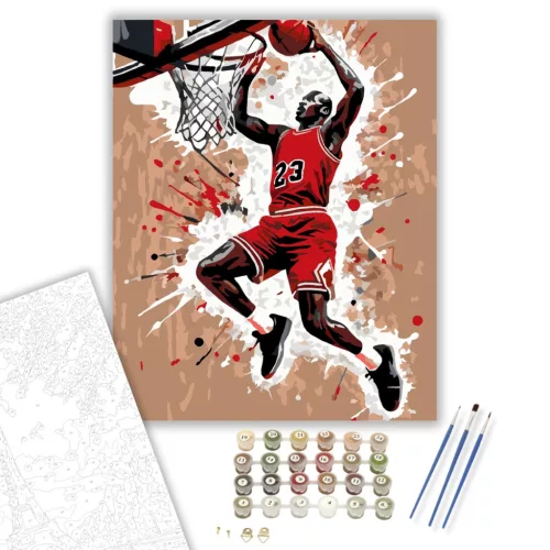 Michael Jordan Legendás Zsákolás - számfestő készlet - Számfestő.hu - 40×50cm - keretre feszítve