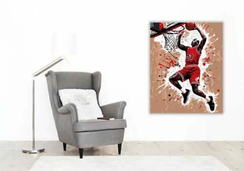 Michael Jordan Legendás Zsákolás - számfestő készlet - Számfestő.hu - 40×50cm - keretre feszítve
