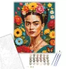 Frida Kahlo Virágokkal - számfestő készlet - Számfestő.hu - 50×60cm - keretre feszítve