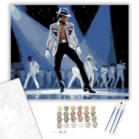 Michael Jackson Moonwalk Portré - számfestő készlet - Számfestő.hu - 40×50cm - keret nélkül
