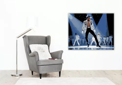 Michael Jackson Moonwalk Portré - számfestő készlet - Számfestő.hu - 40×50cm - keret nélkül