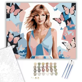 Taylor Swift Portré - számfestő készlet - Számfestő.hu - 40×50cm - keret nélkül