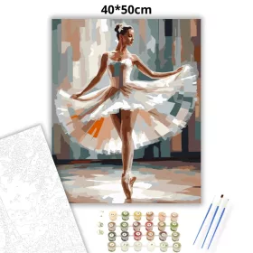 Balerina Piruett Közben - számfestő készlet - Számfestő.hu - 40×50cm - Keret nélkül