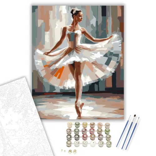 Balerina Piruett Közben - számfestő készlet - Számfestő.hu - 80×100cm - keret nélkül