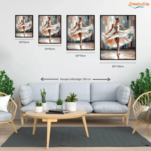 Balerina Piruett Közben - számfestő készlet - Számfestő.hu - 40×50cm - Keret nélkül