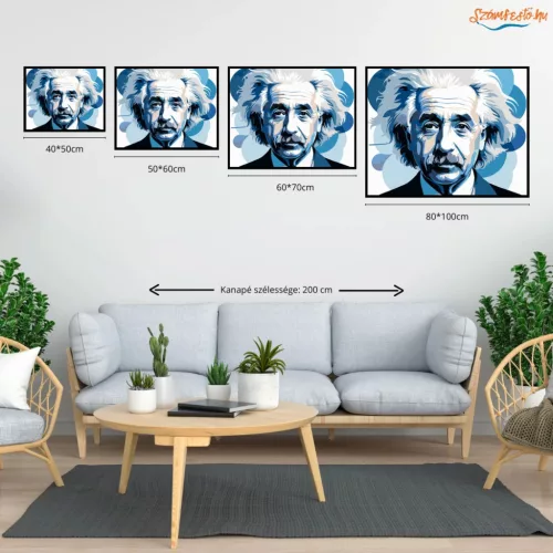 Albert Einstein Portré - számfestő készlet - Számfestő.hu - 40×50cm - Keret nélkül