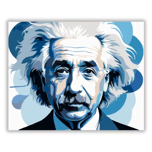 Albert Einstein Portré - számfestő készlet - Számfestő.hu - 40×50cm - Keret nélkül