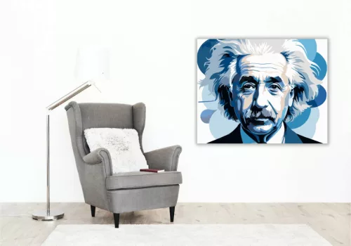 Albert Einstein Portré - számfestő készlet - Számfestő.hu - 40×50cm - Keret nélkül