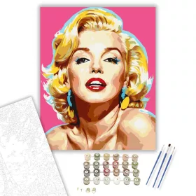 Marilyn Monroe Pop Art Portré - számfestő készlet - Számfestő.hu - 40×50cm - keret nélkül