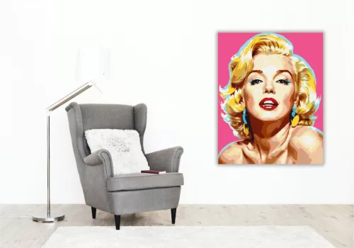 Marilyn Monroe Pop Art Portré - számfestő készlet - Számfestő.hu - 60×70cm - keretre feszítve