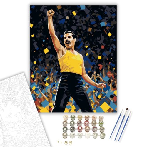 Legendás Énekes Portré - számfestő készlet - Számfestő.hu - 40×50cm - keretre feszítve