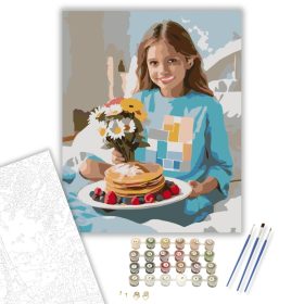 Születésnapi Reggeli Ágyban - számfestő készlet - Számfestő.hu - 40×50cm - keret nélkül