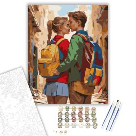 Ballagó Barátok Ölelése - számfestő készlet - Számfestő.hu - 40×50cm - keret nélkül