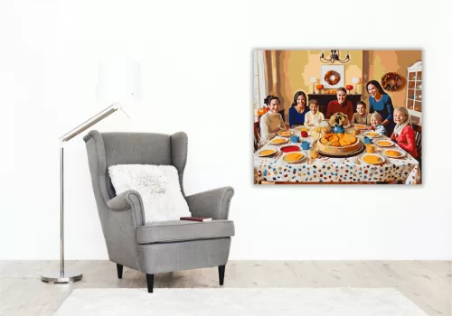 Őszi Családi Ünnep - számfestő készlet - Számfestő.hu - 40×50cm - keret nélkül