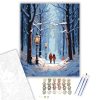 Romantikus Téli Séta a Havas Erdőben - számfestő készlet - Számfestő.hu - 40×50cm - keret nélkül