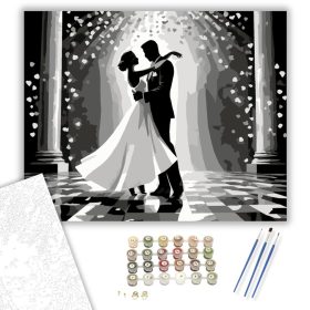 Esküvői Első Tánc Rózsaszirmokkal - számfestő készlet - Számfestő.hu - 40×50cm - keret nélkül