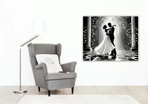 Esküvői Első Tánc Rózsaszirmokkal - számfestő készlet - Számfestő.hu - 50×60cm - keret nélkül
