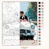 Frissen Házasodott Pár Vintage Autóban - számfestő készlet - Számfestő.hu - 40×50cm - Keret nélkül