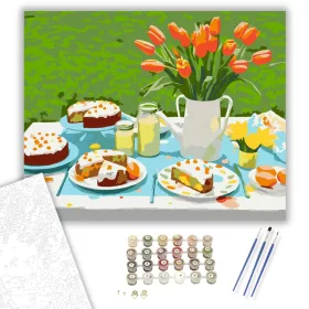 Húsvéti Brunch Asztal - számfestő készlet - Számfestő.hu - 40×50cm - keret nélkül