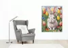 Nyuszi Tulipánok és Pillangók - számfestő készlet - Számfestő.hu - 40×50cm - keret nélkül