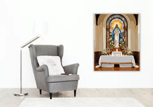 Húsvéti Oltár Liliomokkal - számfestő készlet - Számfestő.hu - 40×50cm - keret nélkül