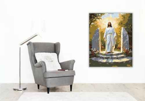 Jézus Feltámadása a Kertben - számfestő készlet - Számfestő.hu - 40×50cm - keret nélkül
